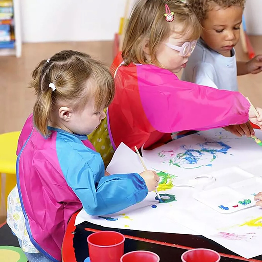 Babero Delantal Pechera Niño Niña Manga Larga Impermeable