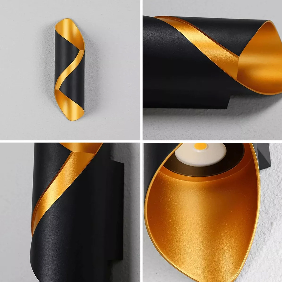 Aplique Lampara Led De Pared Exterior Interior Espiral 2