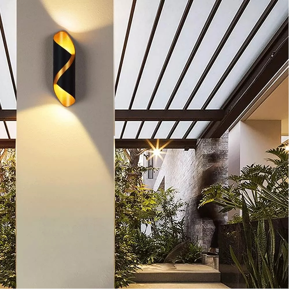 Aplique Lampara Led De Pared Exterior Interior Espiral 5