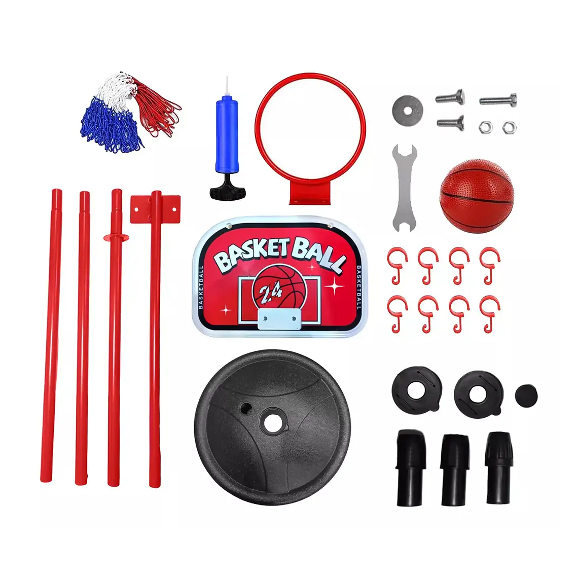 Soporte Baloncesto Altura Ajustable Niños + Balón + Inflador 4