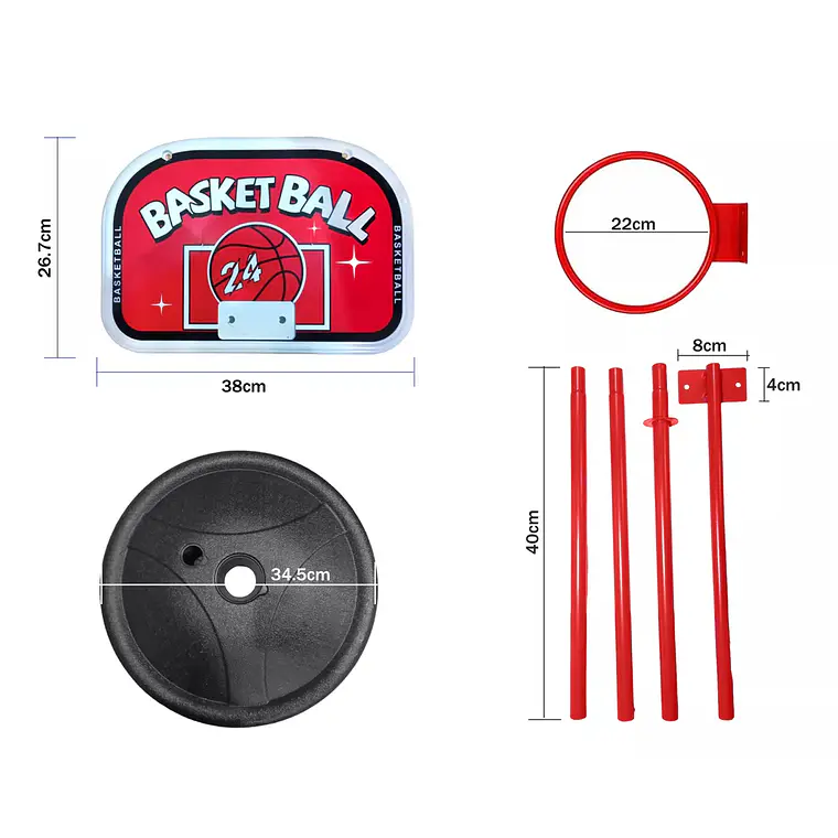 Soporte Baloncesto Altura Ajustable Niños + Balón + Inflador 7