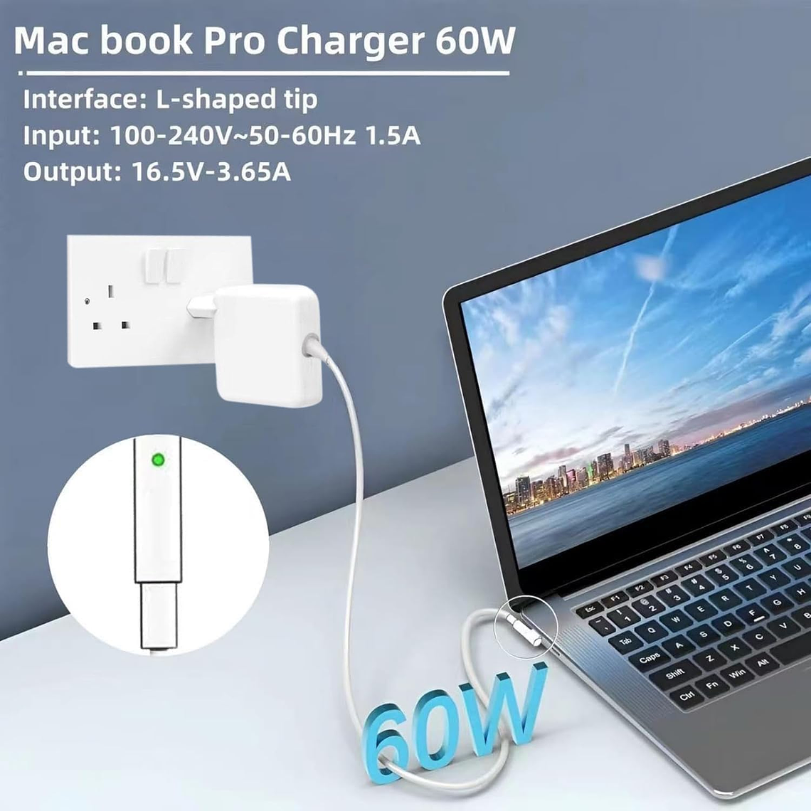 Cargador Generico 60w 16.5v 3.65a Para Macbook Pro 2