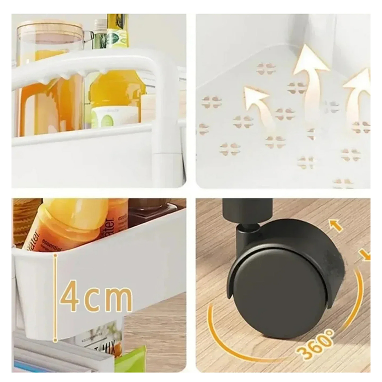 Carrito Organizador Con Ruedas Asas Multiuso 3 Niveles 7