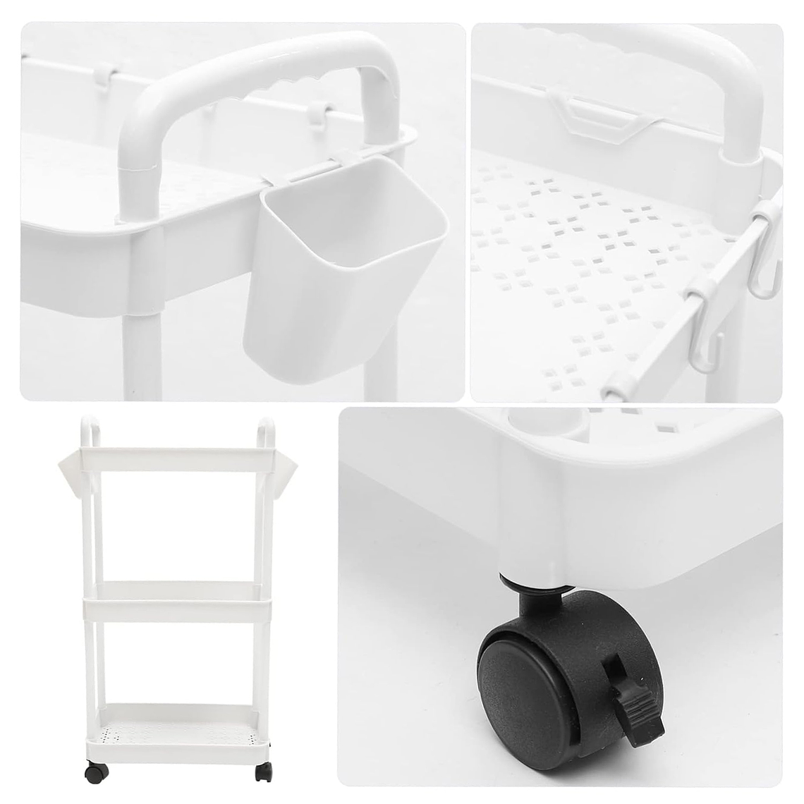 Carrito Organizador Con Ruedas Asas Multiuso 3 Niveles 6