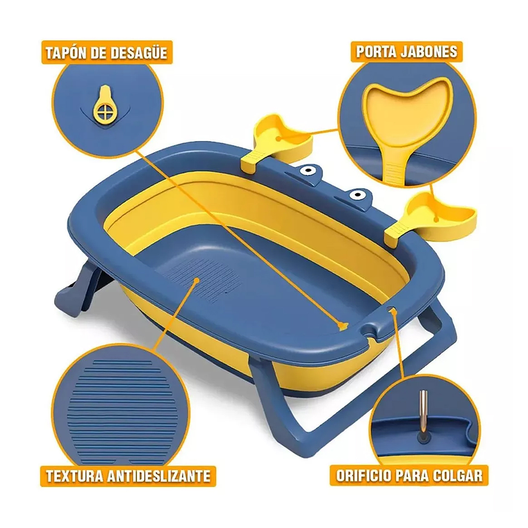 Tina Bañera Plegable Para Bebe De Cangrejo Edad 3-36 Meses 4