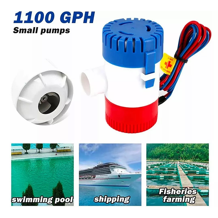 Bomba Eléctrica De 12 V 1100 Gph Marina Sumergible Barco 5
