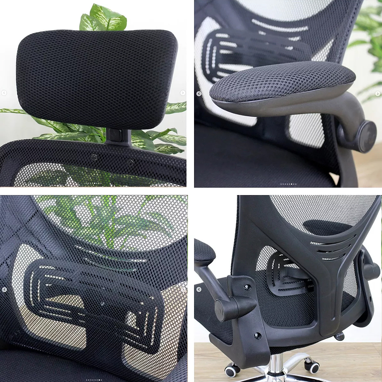 Silla De Oficina Ergonómica, Tapicería Cómoda Con Ruedas 6