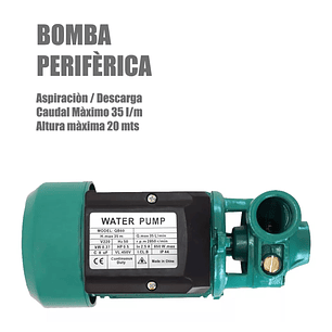 Bomba De Agua Periférica 0.5hp 35l/min Qb60 220v 50hz
