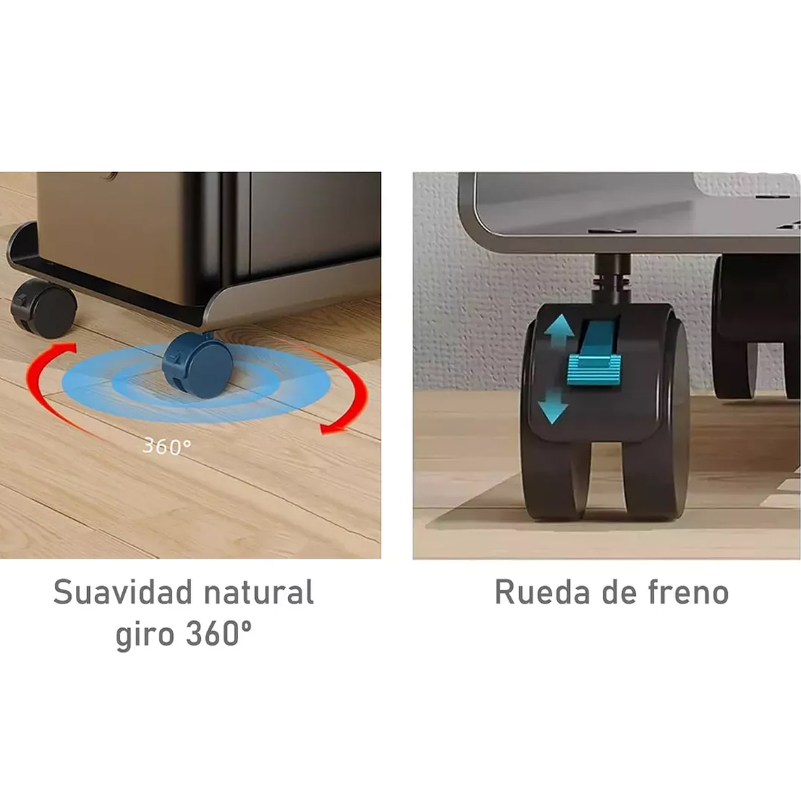 Base/soporte De Cpu Expandible Retráctil Con Ruedas Y Freno 4