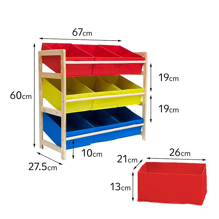 Estante Infantil Organizador De Juguetes Repisa 64x28.5x60cm 4