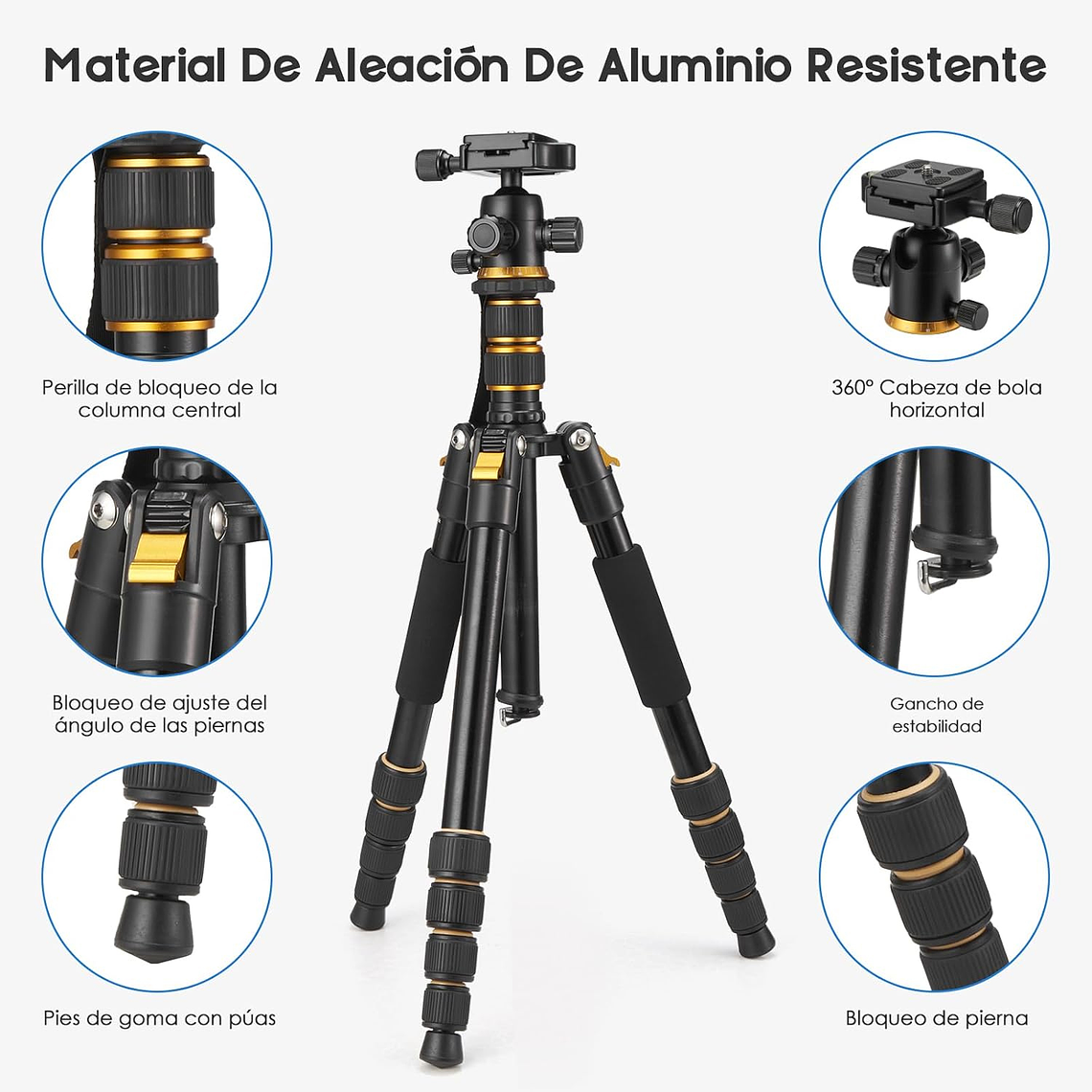 Tripode Camara fotografica, Celular Video Profesional Con Cabezal 4