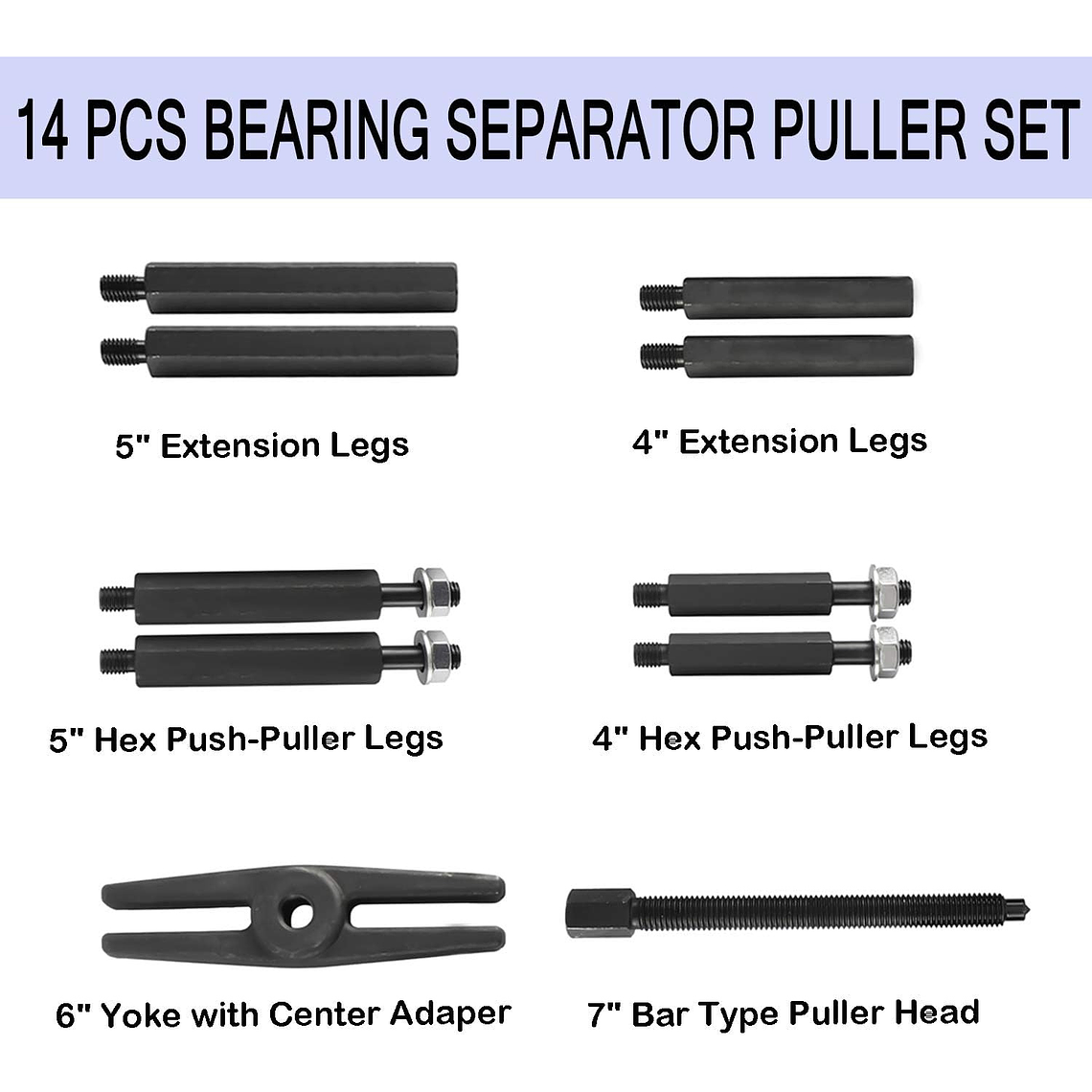 Kit Extractor De Bujes Y Rodamientos Polea Juego 14 Piezas 5