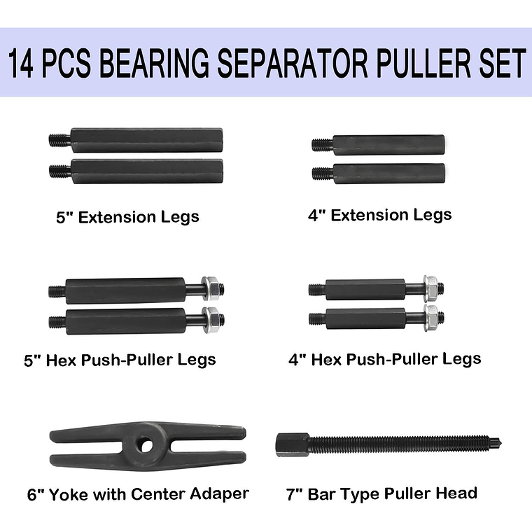 Kit Extractor De Bujes Y Rodamientos Polea Juego 14 Piezas 5