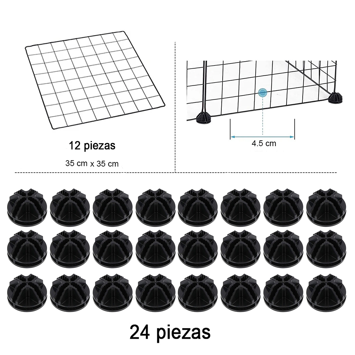 Jaula Corral Cerco Pequeñas Mascotas 12 Paneles Armable 5