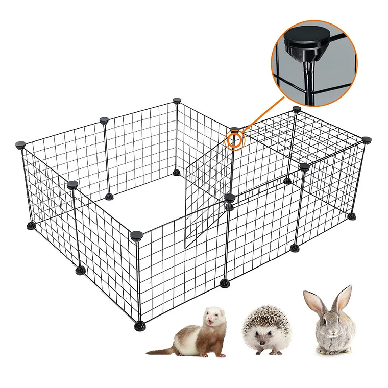 Jaula Corral Cerco Pequeñas Mascotas 12 Paneles Armable 1