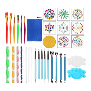 Kit Puntillismo Para Mándalas Herramienta Completa 35 Pzs