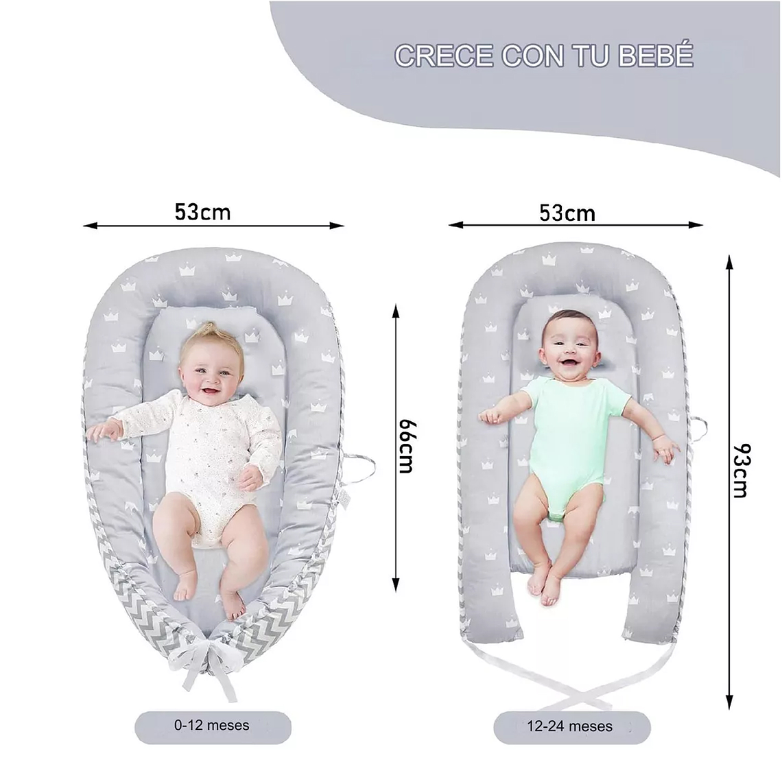 Cama Cojín Nido Colecho De Algodón Para Bebe 93x53cm 5