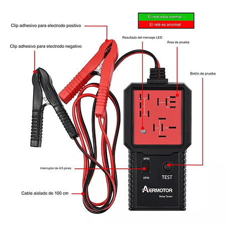 Probador Portátil De Relé De Auto 12v 4pin - 5pin