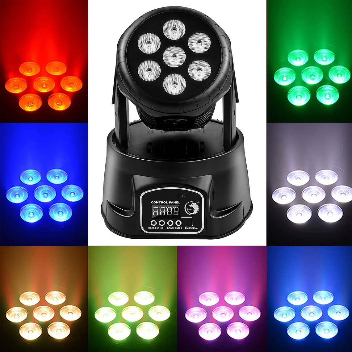 Cabeza Movil Robotico Par 7 Led Rgbw Dmx Fiesta Disco 3