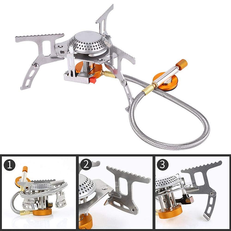 Cocinilla Para Camping Con Manguera A Gas 3