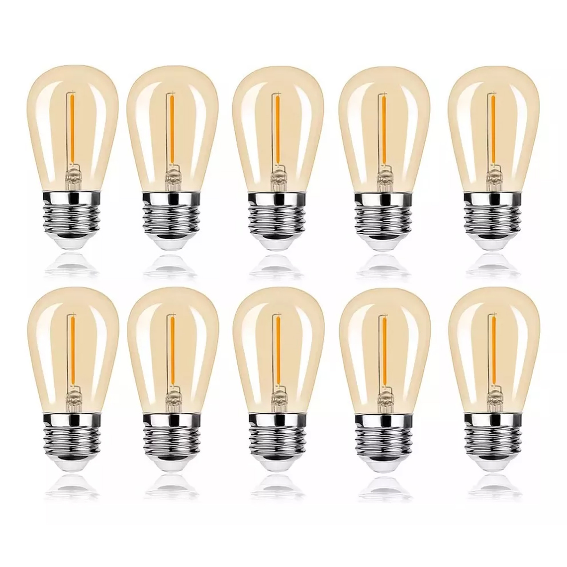 Pack 10 Ampolleta Led Vintage E27 / 1w 220v Luz Cálida 1