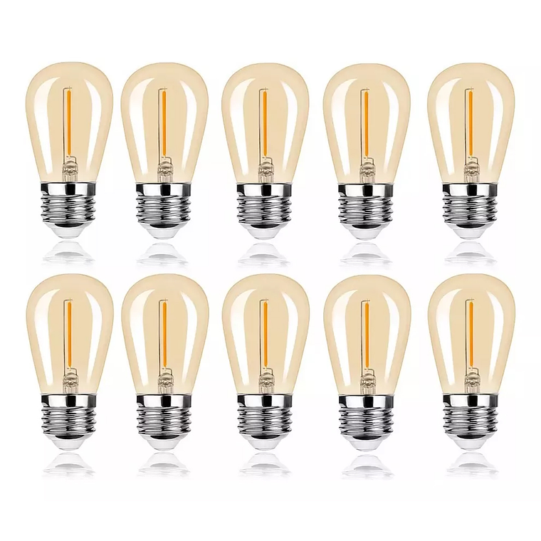 Pack 10 Ampolleta Led Vintage E27 / 1w 220v Luz Cálida 1