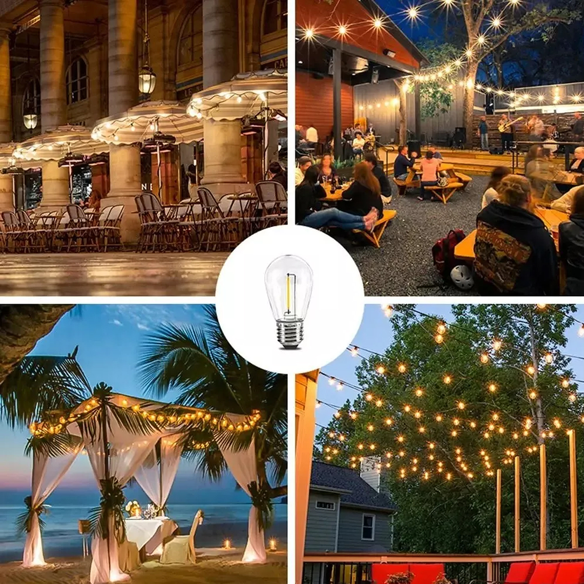 Pack 10 Ampolleta Led Vintage E27 / 1w 220v Luz Cálida 3