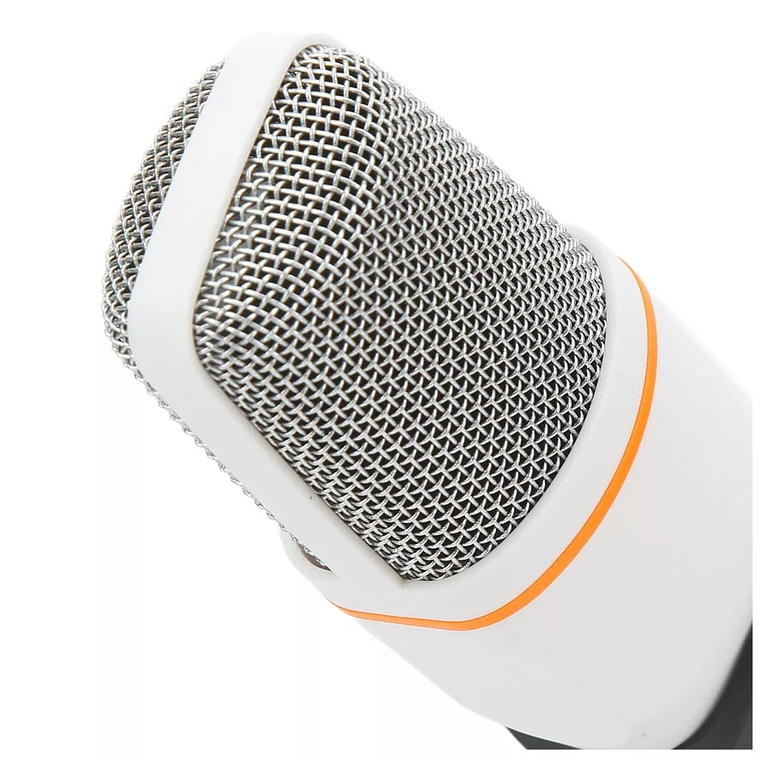 Micrófono Estudio Condensador Atril Escritorio Alámbrico Color Blanco 2