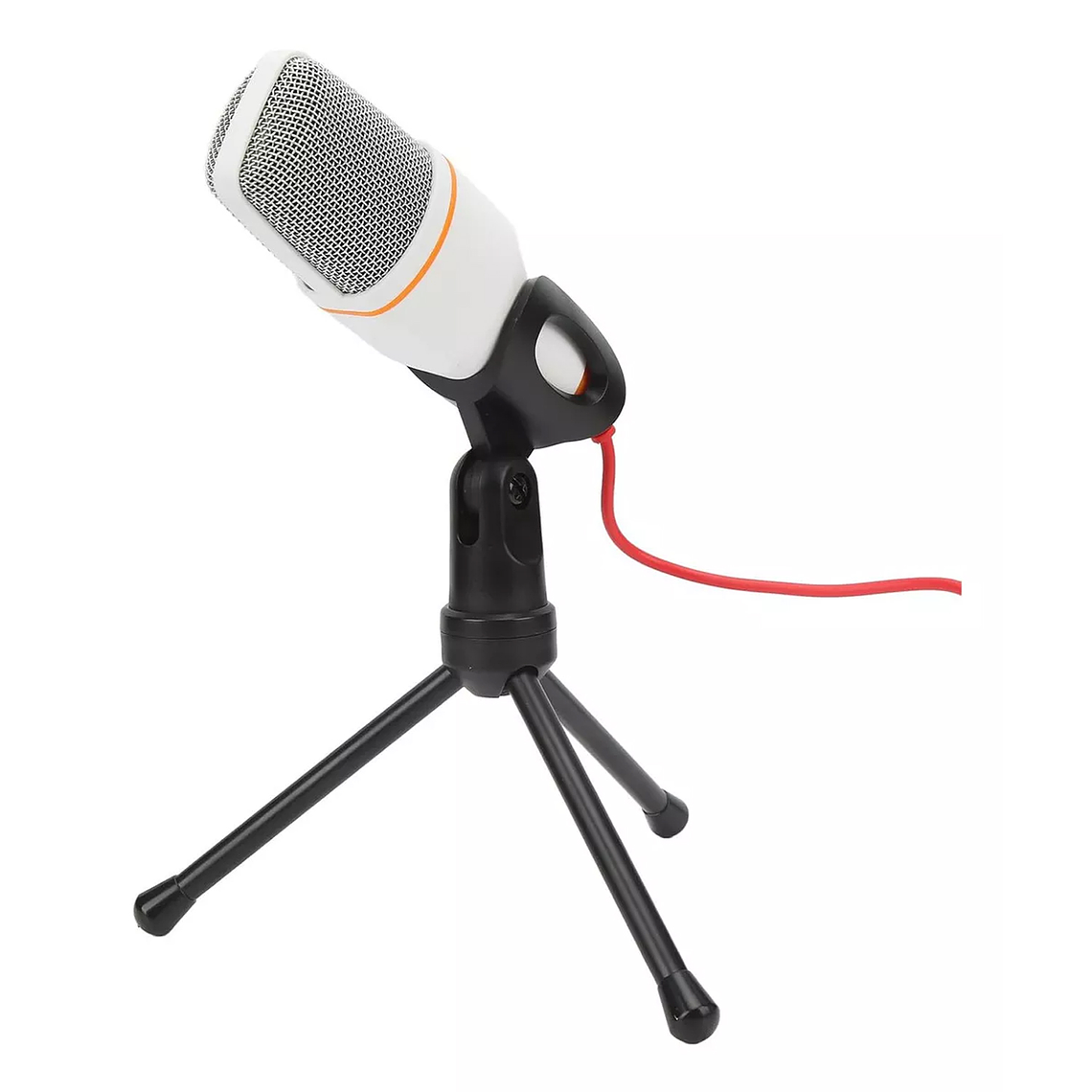 Micrófono Estudio Condensador Atril Escritorio Alámbrico Color Blanco 4