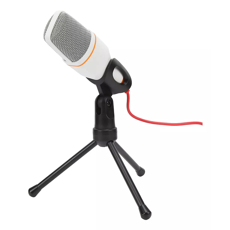 Micrófono Estudio Condensador Atril Escritorio Alámbrico Color Blanco 4