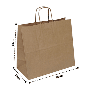 Bolsas Papel Kraft 12 Unidades 32x25x11cm