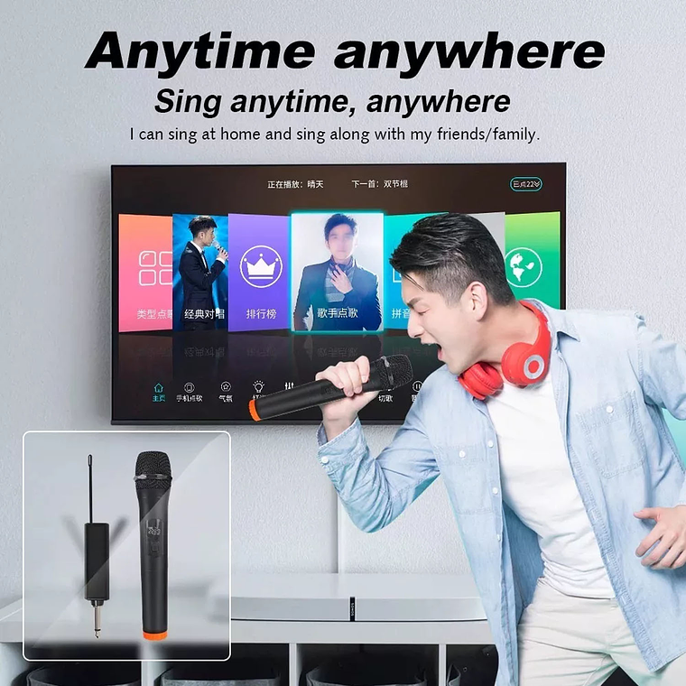 Microfono Inalambrico 10 Metros De Alcance Karaoke 4