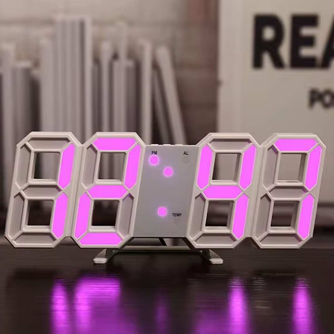 Reloj Despertador Brillante Digital 3d De Mesa Y Pared 2