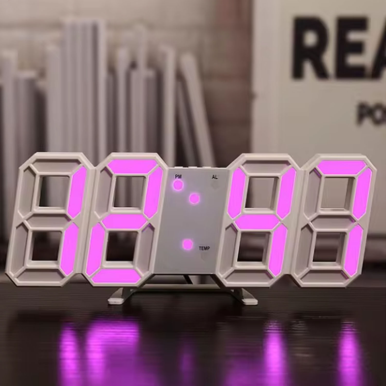 Reloj Despertador Brillante Digital 3d De Mesa Y Pared 2