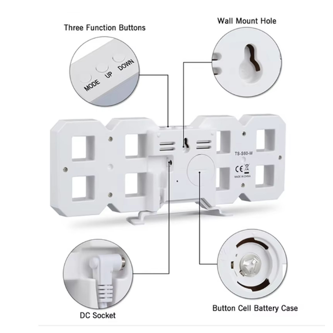 Reloj Despertador Brillante Digital 3d De Mesa Y Pared 5