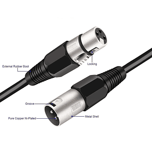 Cable Xlr Macho Hembra Balanceado De 1 Metro