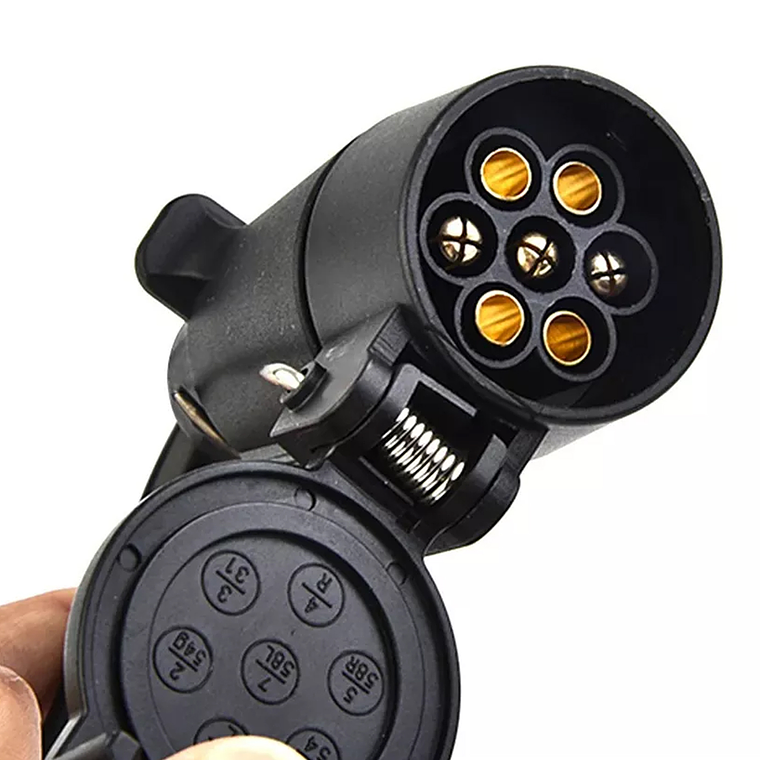 Adaptador Enchufe Vehículo Americano Remolque Europeo 7 pines 2