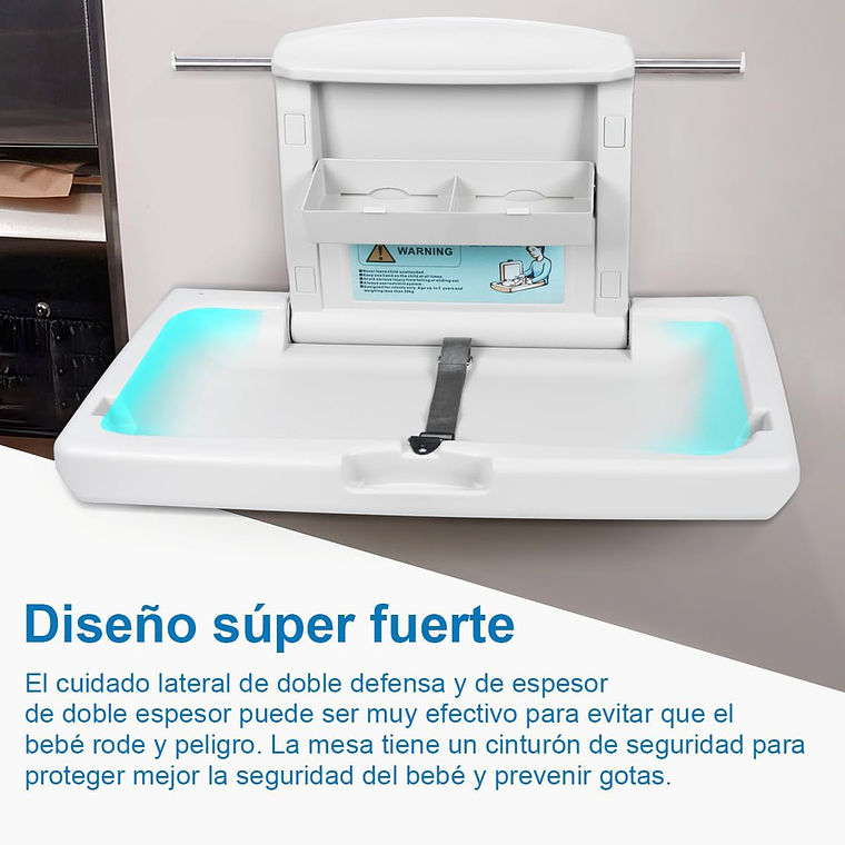 Mudador Cambiador Plegable Para Bebe Horizontal Baño Público 2