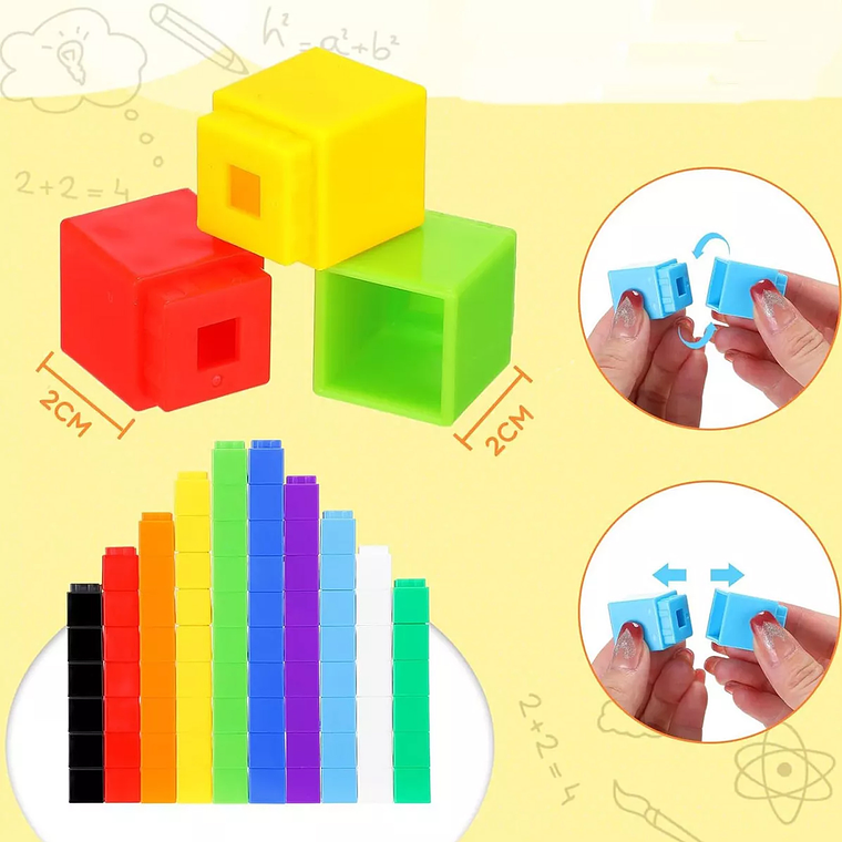 Cubos Conectores Para Matemática 100 unidades Método Singapur 6