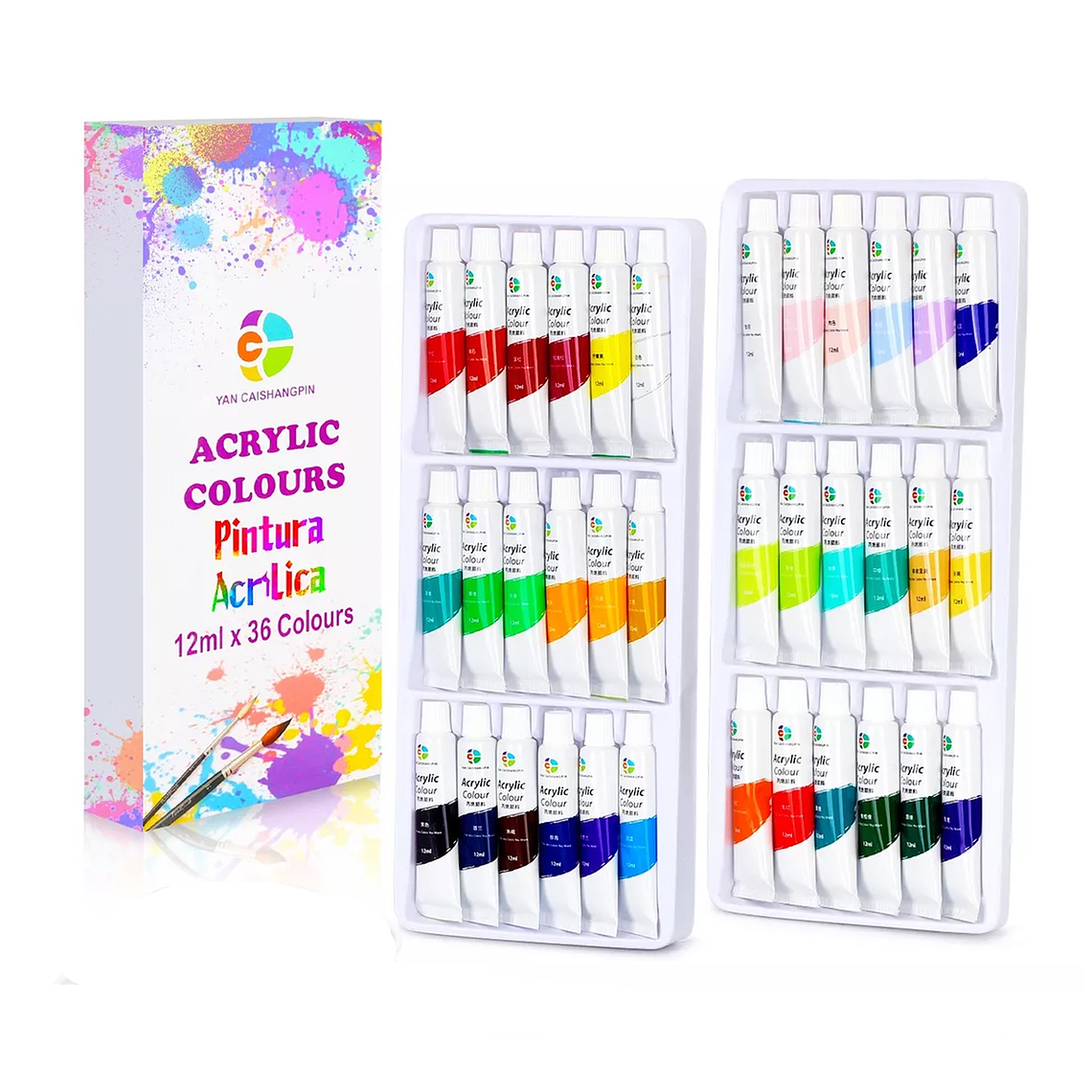 Set De Pinturas Acrílicas 36 Colores 12ml Arte Profesional 1