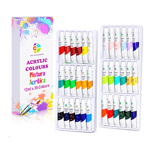 Set De Pinturas Acrílicas 36 Colores 12ml Arte Profesional