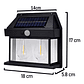 Aplique Lampara Solar Impermeable Con Sensor Vintage 2 led - Miniatura 6