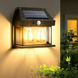 Aplique Lampara Solar Impermeable Con Sensor Vintage 2 led