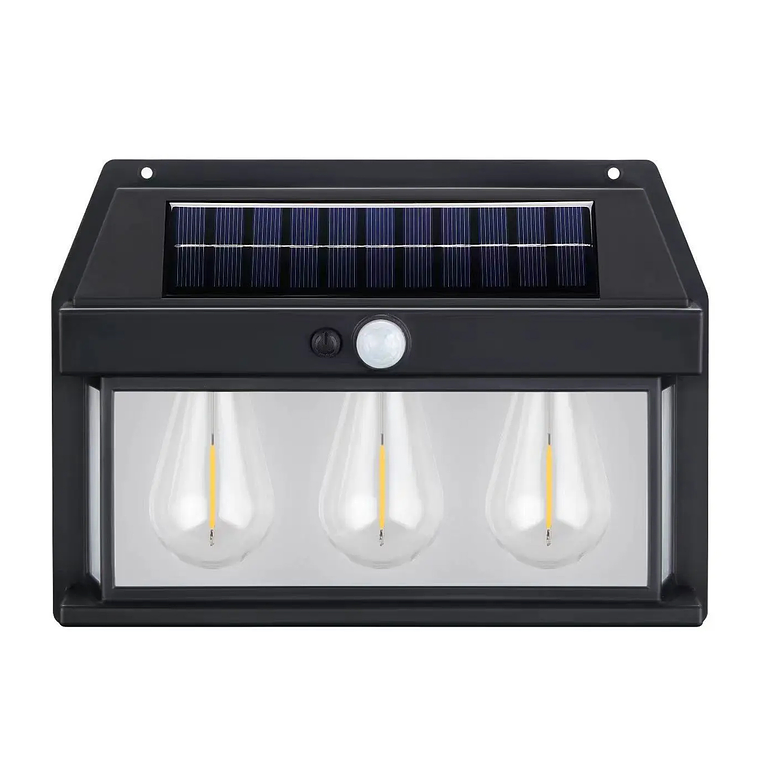 Aplique Lampara Solar Impermeable Con Sensor Vintage 3led 1