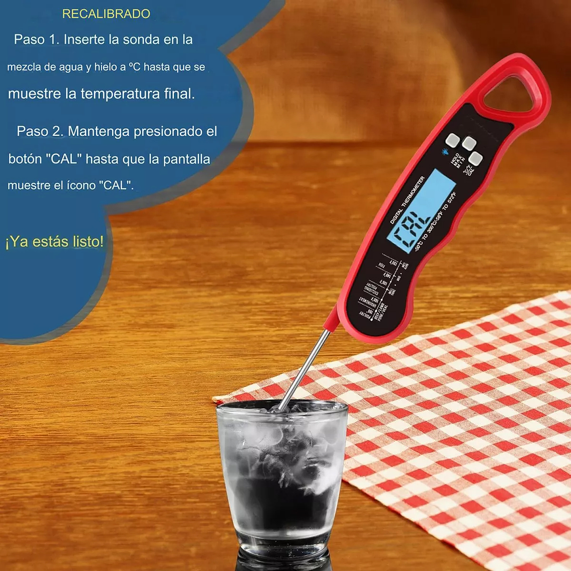 Termómetro Digital Cocina Carnes Líquidos Aceite Plegable 5