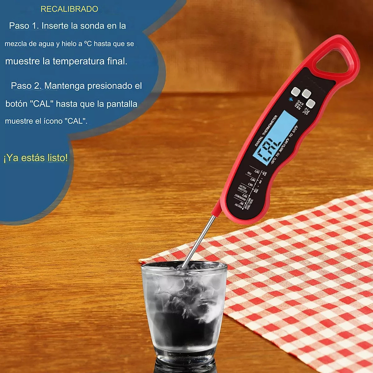 Termómetro Digital Cocina Carnes Líquidos Aceite Plegable 5