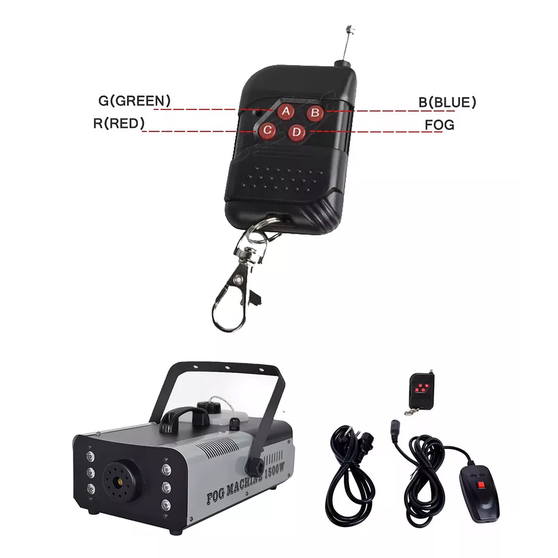 Maquina De Humo Control Remoto Humo Efecto Niebla 1500w 3