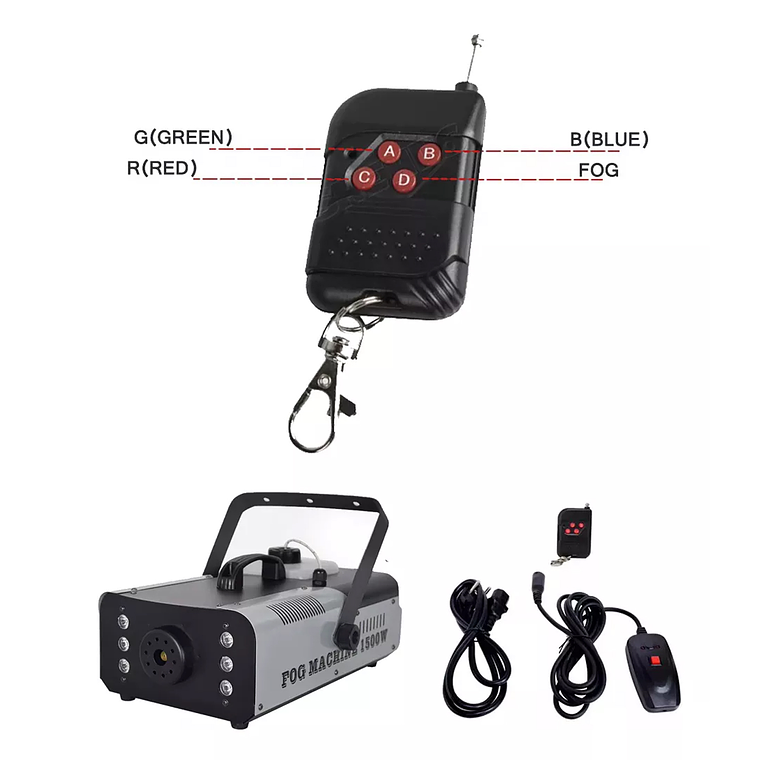 Maquina De Humo Control Remoto Humo Efecto Niebla 1500w 3