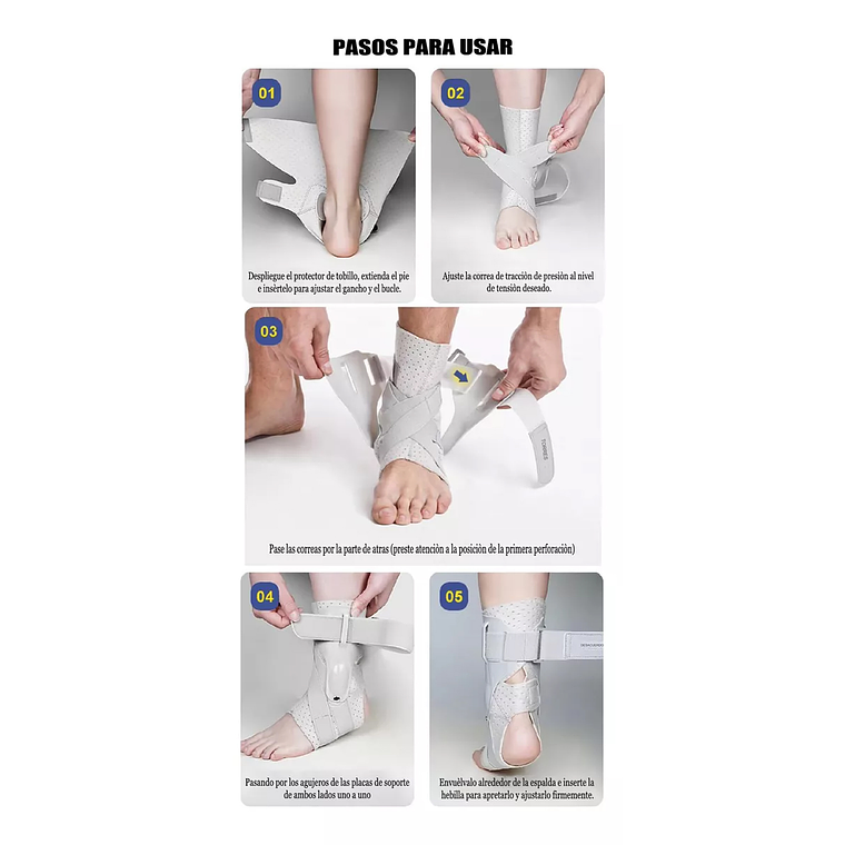 Estabilizador Tobillera Transpirable Con Soportes Laterales 7
