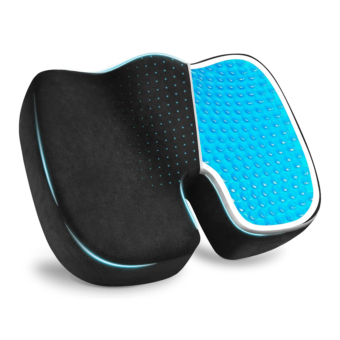 Cojín Asiento Memory Foam Y Gel Ortopédico Coxis Ergonomico 1